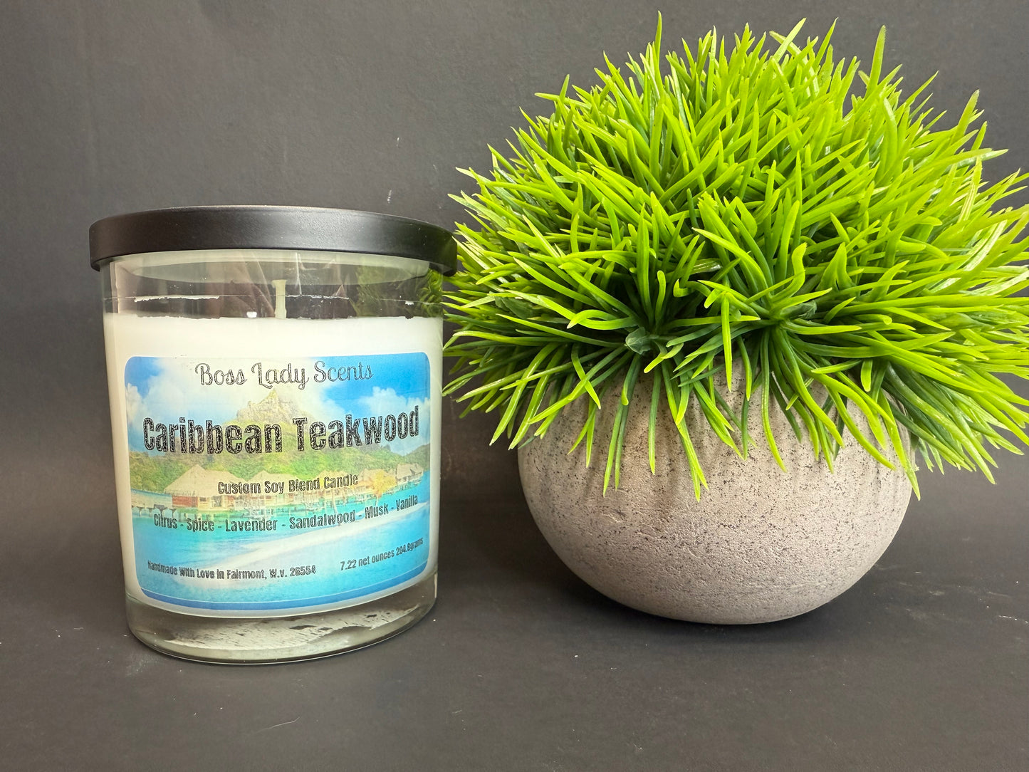 Handmade "Caribbean Teakwood" Soy Blend Candle