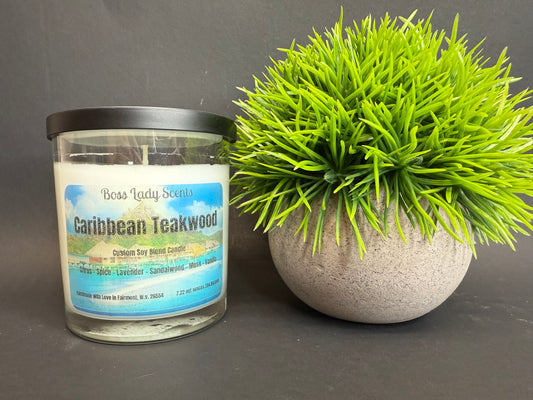 Handmade "Caribbean Teakwood" Soy Blend Candle