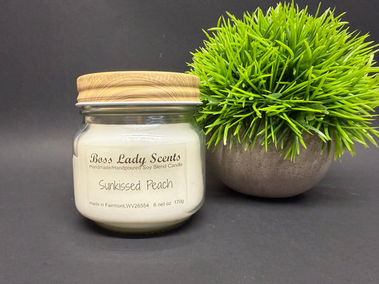 Homemade "Sunkissed Peach" Soy Blend Candle   6oz