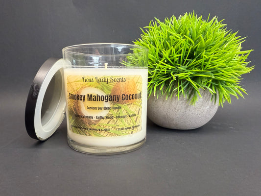 Handmade "Smokey Mahogany Coconut" Soy Blend Candle